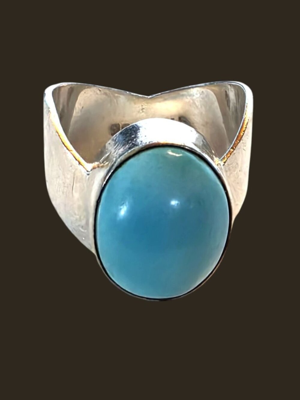 One-of-a-Kind Vintage Italian 925 Sterling Silver Sleeping Beauty Turquoise Ring